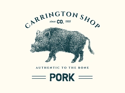 Illustration pork vintage logo vector bacon branding design engraving fat food graphic home illustration meat natural oval pig ranch rural stew swine vector vignetting wurst