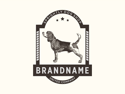 dog vintage logo vector Premium Vector