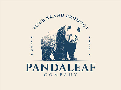 panda leaf vintage logo