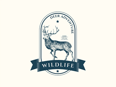 Illustration deer wild life vintage logo badge black crest design engraved engraving head hunter illustration label mammal mounted natural retro shop signage silhouette stylised trophy wild