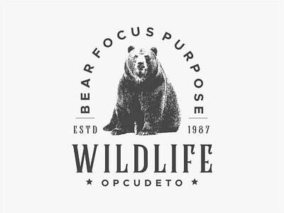 Bear wildlife vintage logo adventure animal bear brand engraving hand drawing hipster illustration logo logotype nature old retro set silhouette standing teddy vintage wildlife wildpower