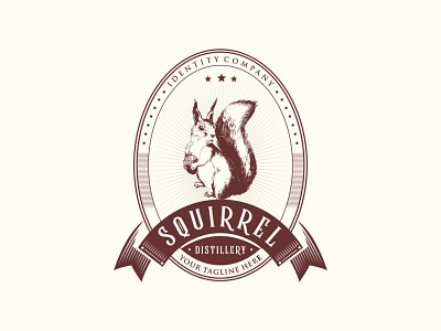 Vintage Squirrel logo illustration