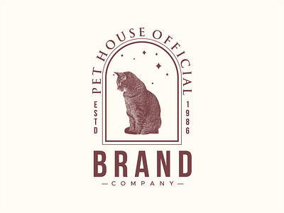 cat vintage logo illustration animal background cat cute draw engraving family hand happy hipster house line logo people pet retro shop silhouette store vintage