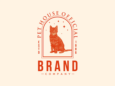 cat vintage logo illustration