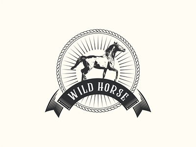 wild horse vintage logo illustration agriculture antique collection drawing engraving hand horse illustration line logo nature old pet retro riding set silhouette stamp vintage wildlife