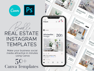 Interior Design Canva Template branding canva design discount furniture graphic design home instagram instagram post instagram stories interior minimalist modern promotion shop social media post template web