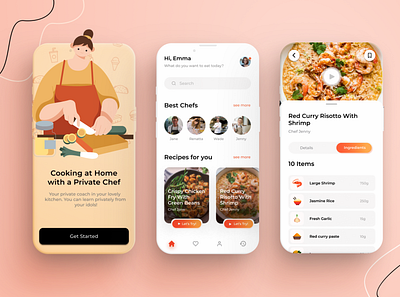 Food Recipe App app design figma mobileapp ui uidesign