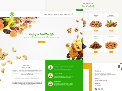 Nuts Website design development dry fruits website nuts website organic website design web website ui