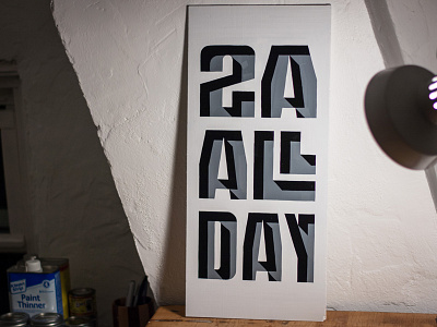 2A ALL DAY hand painted lettering one shot sign type