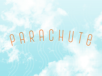 Parachute design half tone lettering offset print type