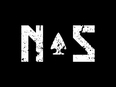 NS black white custom type design logo mark texture