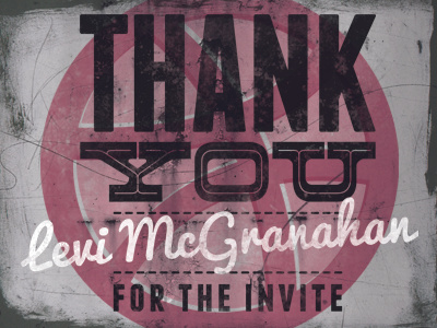 Thank You Dribbble grunge invite texture thank you type