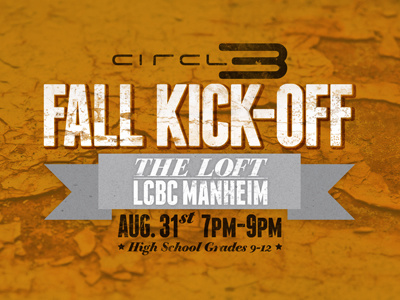Circle 3 Fall Kick-Off rust texture typography
