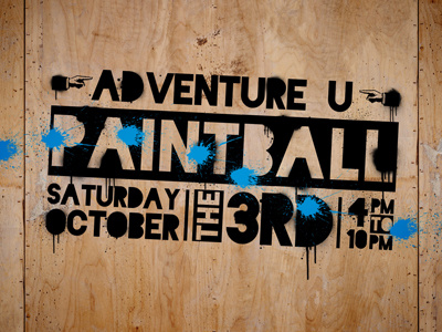 Paintball event branding branding paint drips splatter texture type