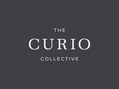The Curio Collective Reborn branding design logo serif type