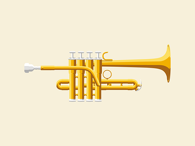 Classic Piccolo Trumpet design illustration piccolo trumpet