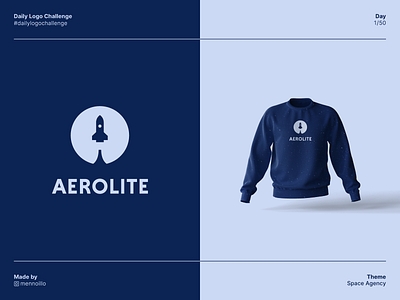 Aerolite - Rocketship Logo - Daily Logo Challenge aerolite axis comet daily logo challenge logo logo challenge quasar rocket rocketship space