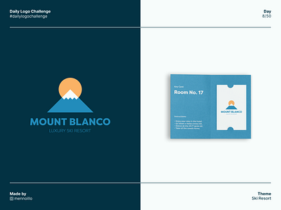 Mount Blanco - Ski Resort Logo - Daily Logo Challenge branding daily logo challenge design logo logo challenge mountain ski ski resort snow sun vector