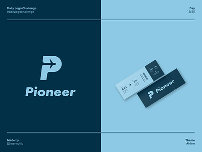 Pioneer - Airline Logo - Daily Logo Challenge airline airplane branding daily logo challenge design logo logo challenge pioneer plane vector
