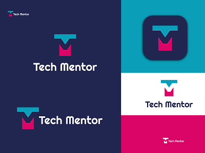 tech mentor lettermark logo design