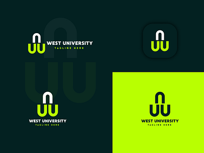 west university logo design/ w and u lettermark logo