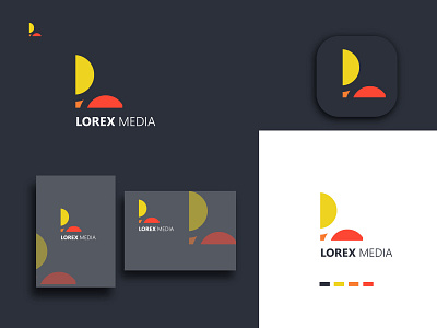 lorex media moder L letter logo design