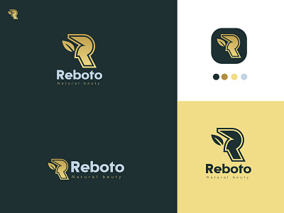 Reboto modern r lettermark beauty logo design