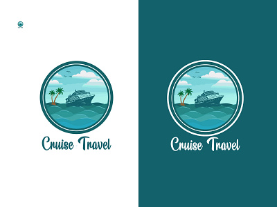 Cruise travel logo design boat branding business logo company brand logo coustom logo creative logos cruise travel design illustration logo logo design ship ship logio travel logo ui