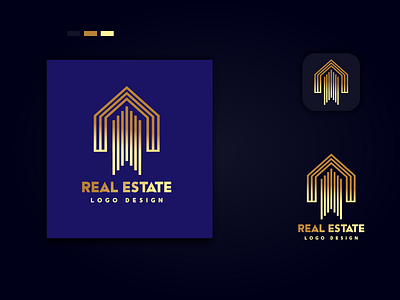 real estate logo design luxury gold