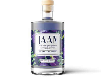 Logo and label for JAAN GIN beverage label bottle label gin bottle gin label liquor label
