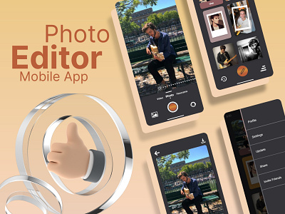Photo Editor Mobile App app design icon illustration typography ui uidesign uiux uiuxdesign vector