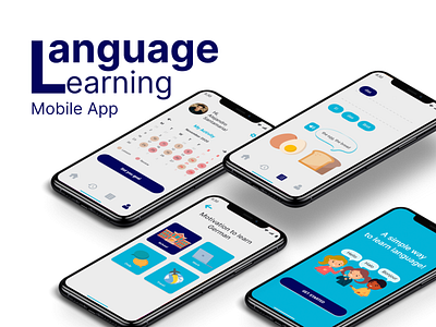 Language Learning Mobile App app design flat ui uidesign uiux uiuxdesign vector