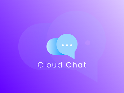 Cloud chat logo idea app branding chat clean cloud cloud chat clouds design fresh idea logo smooth typography vector
