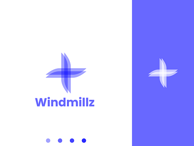 Windmillz logo design air blue branding clean design fresh idea logo simple smooth vector wind windmill windmills windmillz