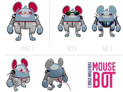 Mouse Bot 3d cartoon cell shading concept art npr
