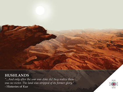 Kur - Hushlands Location 2 card art digital painting game design kur landscape story