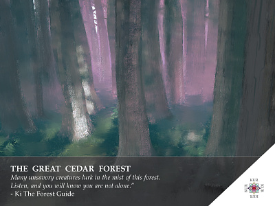 Kur - The Cedar Forest - Location 3 card art digital painting forest game design illustration kur landscape story