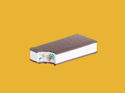 National Ice Cream Sandwich Day 3d animation animated blender cute holiday ice cream icecream motion graphics