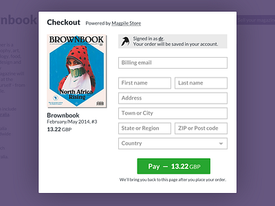 Popup checkout checkout magazine magpile store