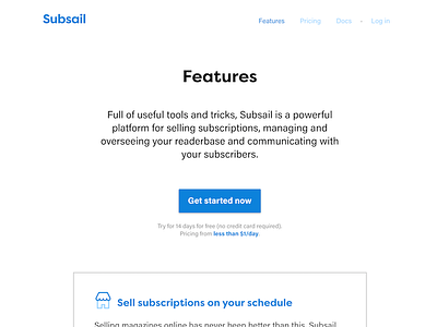 New Subsail marketing site button marketing signup subsail web website white