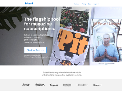 Subsail homepage mags homepage landing magazines marketing subsail