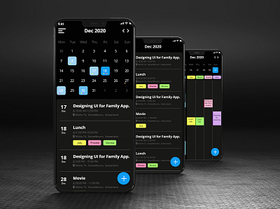 Family Calendar App android ui app app design design ios ui mobile ui ui design ux web design
