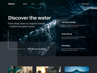 OCEAN - Travelling landing page