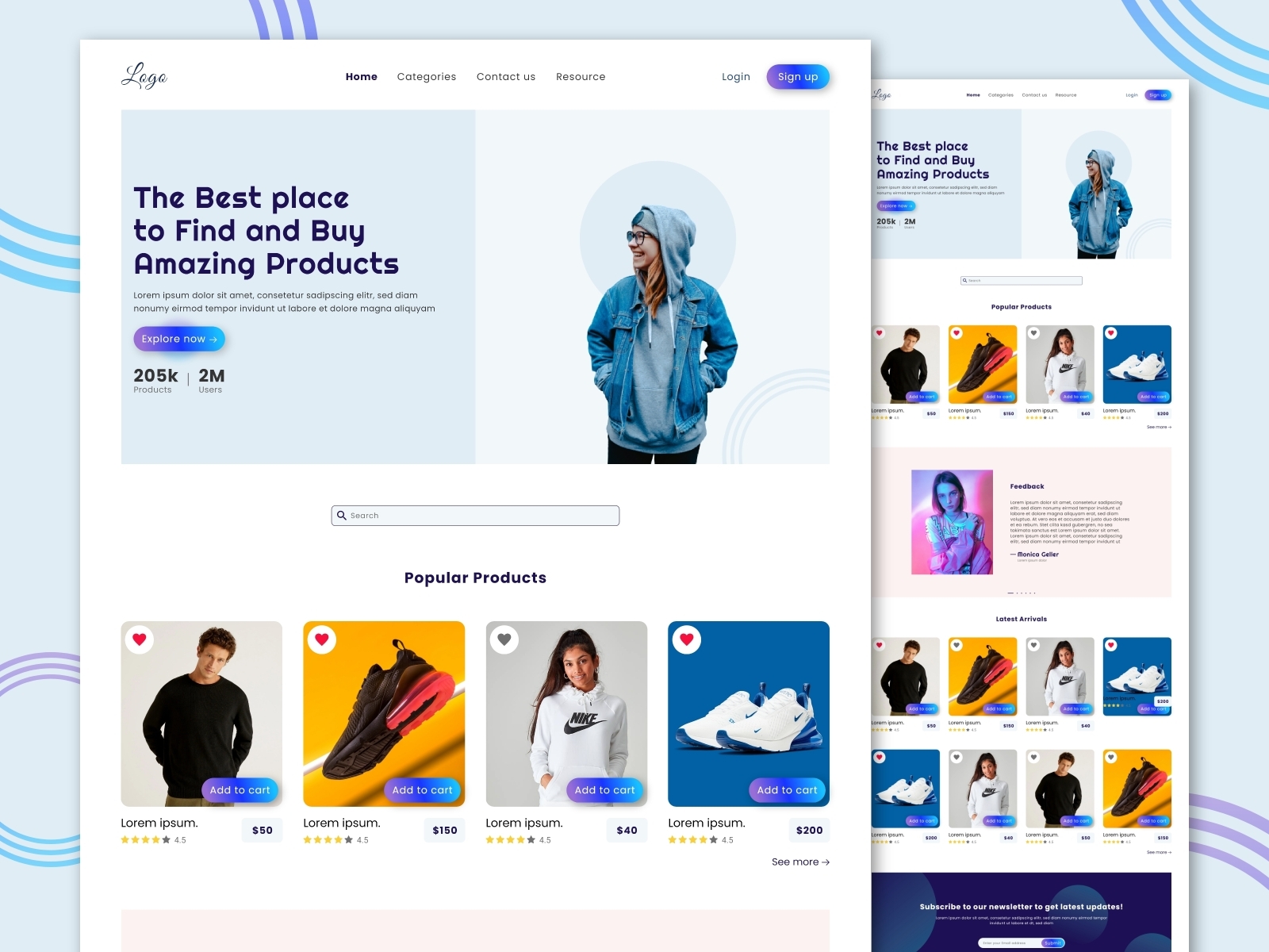 E-commerce landing page by Khalik Kasmani on Dribbble