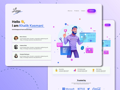 Portfolio Landing Page app branding design illustration landing page minimal portfolio ui ui design ux web design website website design