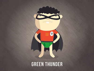 Green Thunder illustration super hero waui design