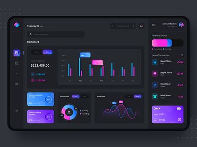 Financial Management Dashboard Exploration dark mode dashboard ui ewallet finance app finance dashboard financial management glow ui uidesigns uiux