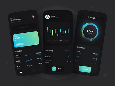 Dark Mode Trading Apps - UI Design Concept by Firman Jabbar for Vektora ...