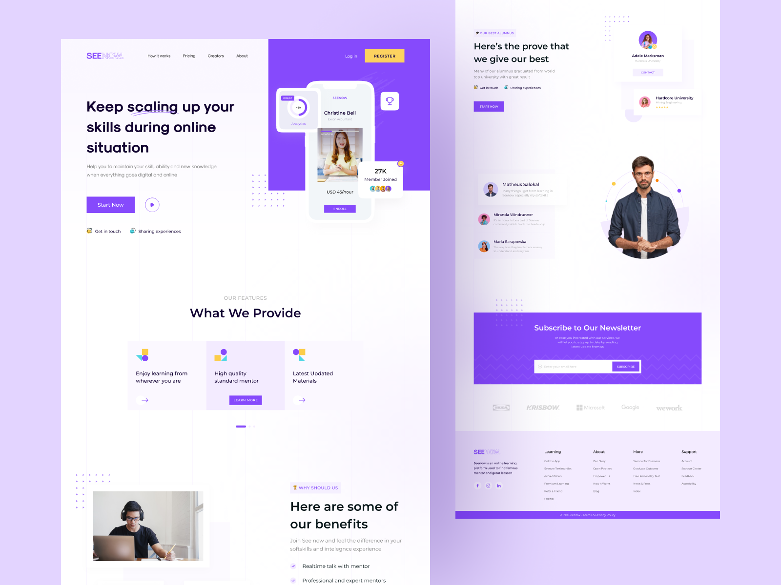 Seenow - E-Learning Platform Landing Page by Firman JP for Vektora on ...