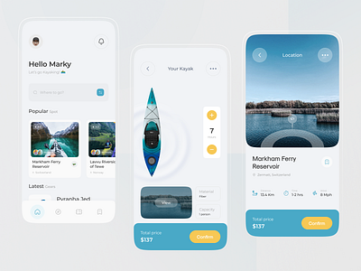 Kayak Renting Apps - UI Design Concept